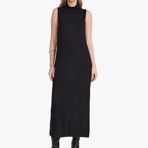 Vince Black Sleeveless Mock Neck Dress